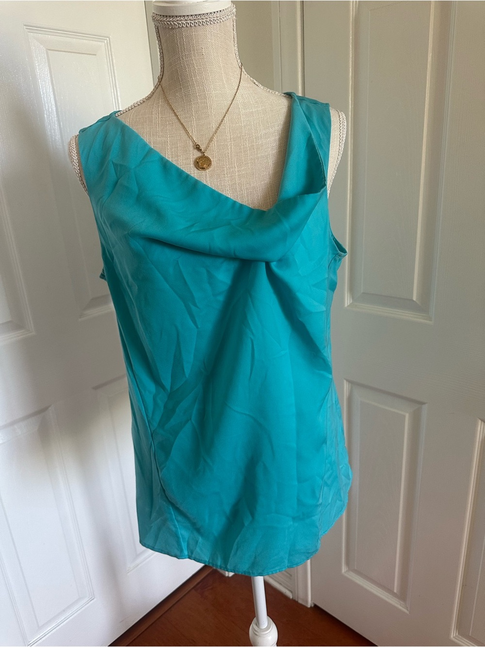 Worthington Teal Sleeveless Cowl Neck Camisole
